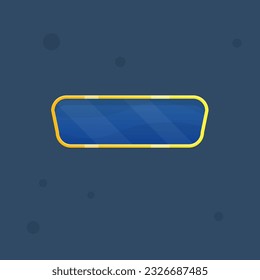 Game UI Button Dark Blue Window Pop Up Bar With Golden Borders Cute Cartoon  Vector Design
