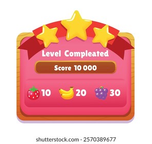 Game UI button. Mobile application or game interface element. Cartoon colorful design. Sticker or label for user interface