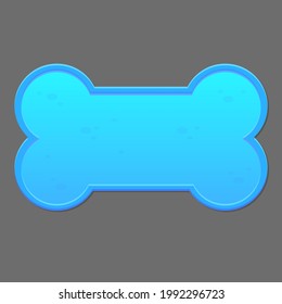 Game UI Button Window Pop Up Blue Dog Bone Cute Cartoon  Pet Farm For Gasual Games Vector Design