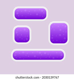 Game UI Buttons Windows Set Border Purple Bokeh Bubbles Shine Gray White Cute  Cartoon   Vector Design