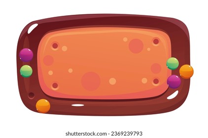 Game ui candy sweet cookie chocolate game frame board isolated concept. Vector flat graphic design illustration