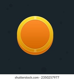 Game UI Coin Icon Blank Money Golden Crown Vector Design