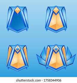 Game ui diamond, Cristal award medals elements for 2d games vector illustration