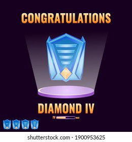 game ui diamond ranked level up interface for game ui asset elements vector illustration