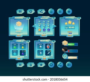 juego ui fantasy glosy espacio kit tablero de visualización con barra e icono