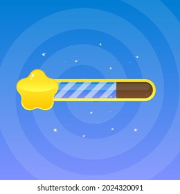 Game UI Games Star Life  Loading Bar Blue Night Sky  Stars Nature Style Cute Colorful Cartoon Vector Design