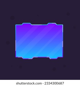 Game UI Hud Sci Fi Futuristic Frame Pop Up Window  Blue Purple  Vector Design