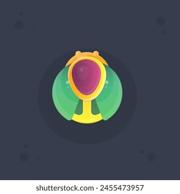 Game UI Icon  Beetle Gem Jewel Isolated Vector Design