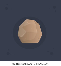 Game UI Icon Brown Stone Isolated Vector Design
