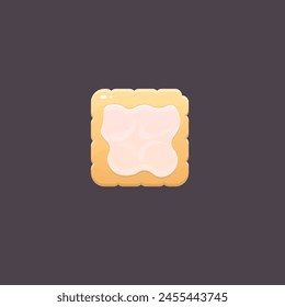 Game UI Icon Cookie With Cream Sweet Isolated Vector Design