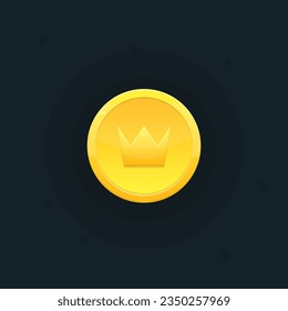 Game UI Icon Golden Coin Money Currency Vector Design