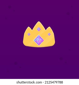 Game UI  Icon  Yellow Lines Crown Cute Colorful Vector Design