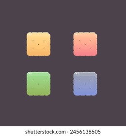 Game UI Icons Set  Cookies In Different Colors  Sweet Isolated Vector Design