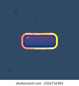 Game UI Juicy Button Dark Blue Purple Window Pop Up Bar With Golden Borders Cute Cartoon  Vector Design