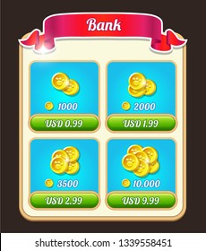 Game UI kit. Complete menu of graphical user interface GUI to build 2D games. Casual Game. Vector. Can be used in mobile or web games.