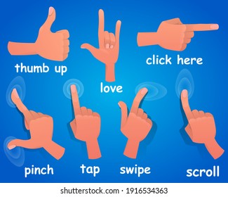 Game UI Kit, Hand Gestures Set In Different Positions