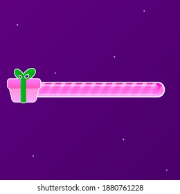 Game UI Loading Bar Pink Gift Vector Design