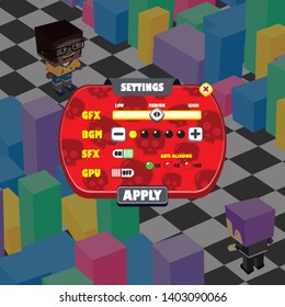 game ui menu application mobile app vector art