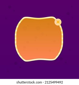 Game UI Pop Up Fenster Apple Orange gelbe Farbe Vektordesign