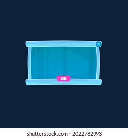 Game UI Pop Up Window Buttons Wooden Natural Blue Sky For Casual Games Vector Design