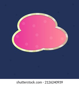 Game UI Pop Up Window Cloud Yellow Pink Polka Dot Sun Rays  Pattern Vector Design