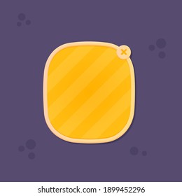 Game UI Pop Up Window Oval Orange Beige Border Cartoon Colorful Vector Design