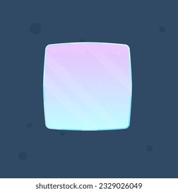 Ventana emergente de la interfaz de usuario de juego Pastel Azul rosa Estrellas de cielo azul ventana de la joyería con diseño de vectores de caricatura de borde