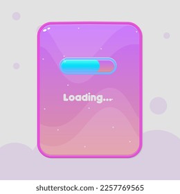 Ventana emergente de la interfaz de usuario de juego Espacio naranja rosado Tema de carga de páginas Bordes de página Sweet Soft Cute Colorful Cartoon Vector Diseño