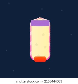 Game UI Pop Up Window Wooden  Purple Pink Cartoon Button Cute Colorful Vector Design