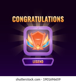 game ui ranked up to legend interface vector illustration