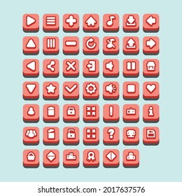 game ui red button flat design