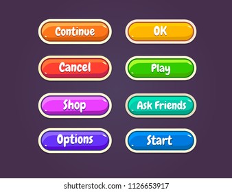 Game ui set of Buttons. GUI to build 2D games. Vector. Can be used in the production of mobile, web or video games.
