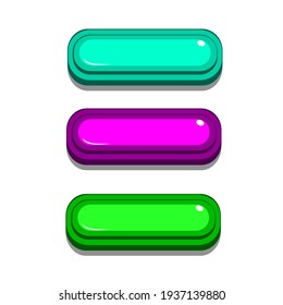Game ui set of Buttons. GUI to build 2D games. Vector. Can be used in the production of mobile, web or video games. white background.
