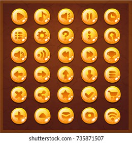 Game UI set buttons interface screen gameplay