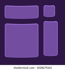 Juego De Botones UI De Juego Ventanas Para Juegos Diseño Vector De Color Púrpura Oscuro