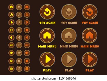 Game ui set. Complete menu of graphical user interface GUI to build 2D game