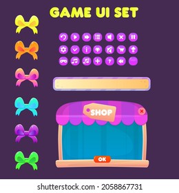 Game Ui Set Window Purple Pink Stock Vector (Royalty Free) 2058867731