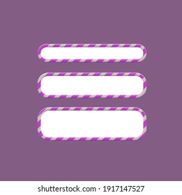 Game UI Windows Set Pop Up Purple Lines Cartoon Cute