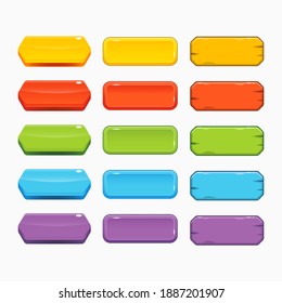 Game user interface button template for games application vector illustration