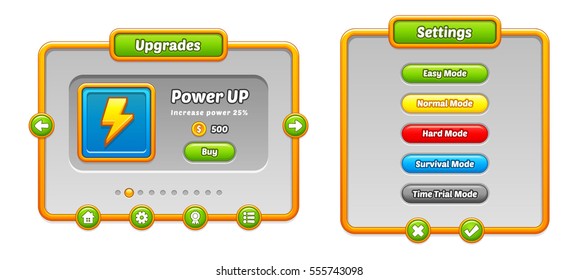 Game User Interface Templates.
Pack of graphical user interface templates to make a game.