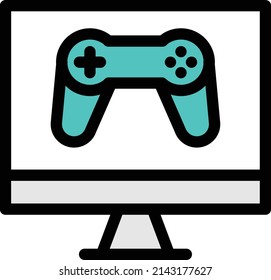 icono de línea de color de vector de juego