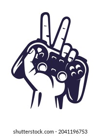 game vector console joystick black with hand
