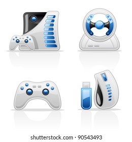 Game vector icons on white background