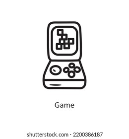 Ilustración de diseño de iconos de esquema vectorial de juego. Símbolo de juego en el fondo blanco Archivo EPS 10