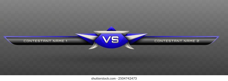 Game Versus Lower Third in Blue, Silver and Metallic Black Theme for Esports, Gaming, and Sports Broadcasts