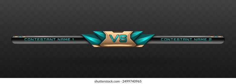 Game Versus Lower Third in Gold and Teal for Esports, Gaming, and Sports Broadcasts