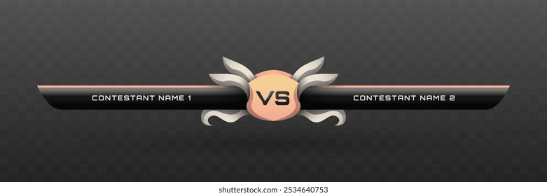 Game Versus Lower Third in Metallic Black, Silver and Peach Color Theme for Esports, Gaming, and Sports Broadcasts