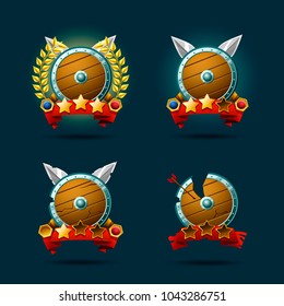 Game victory stars, cartoon assets for the game design