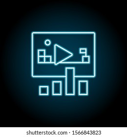 Game, video, rating blue neon icon. Simple thin line, outline vector of esport icons for ui and ux, website or mobile application