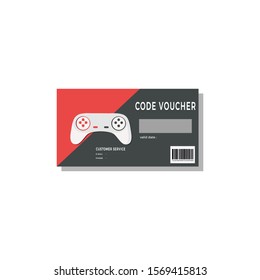 game voucher card with a red and black background and a stick game with a voucher design flat illustration vector illustration